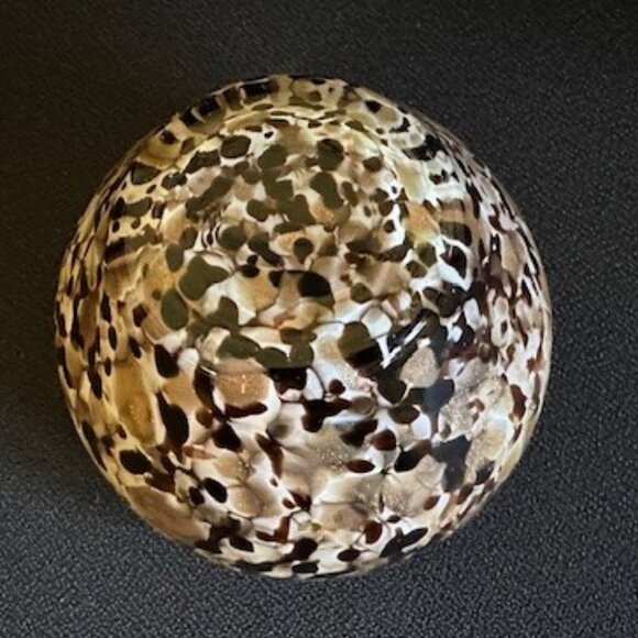 Art Glass Murano style vase/bowl/votive holder, Tortoise Leopard Motif - Picture 7 of 8